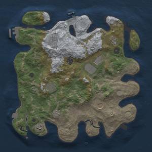 Thumbnail Rust Map: Procedural Map, Size: 3500, Seed: 2050134758, 16 Monuments