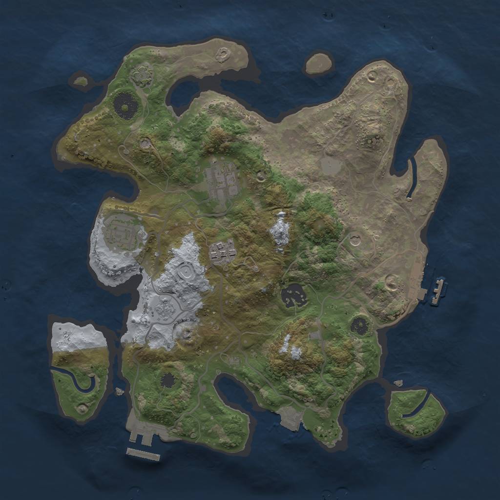 Rust Map: Procedural Map, Size: 3000, Seed: 337015318, 12 Monuments