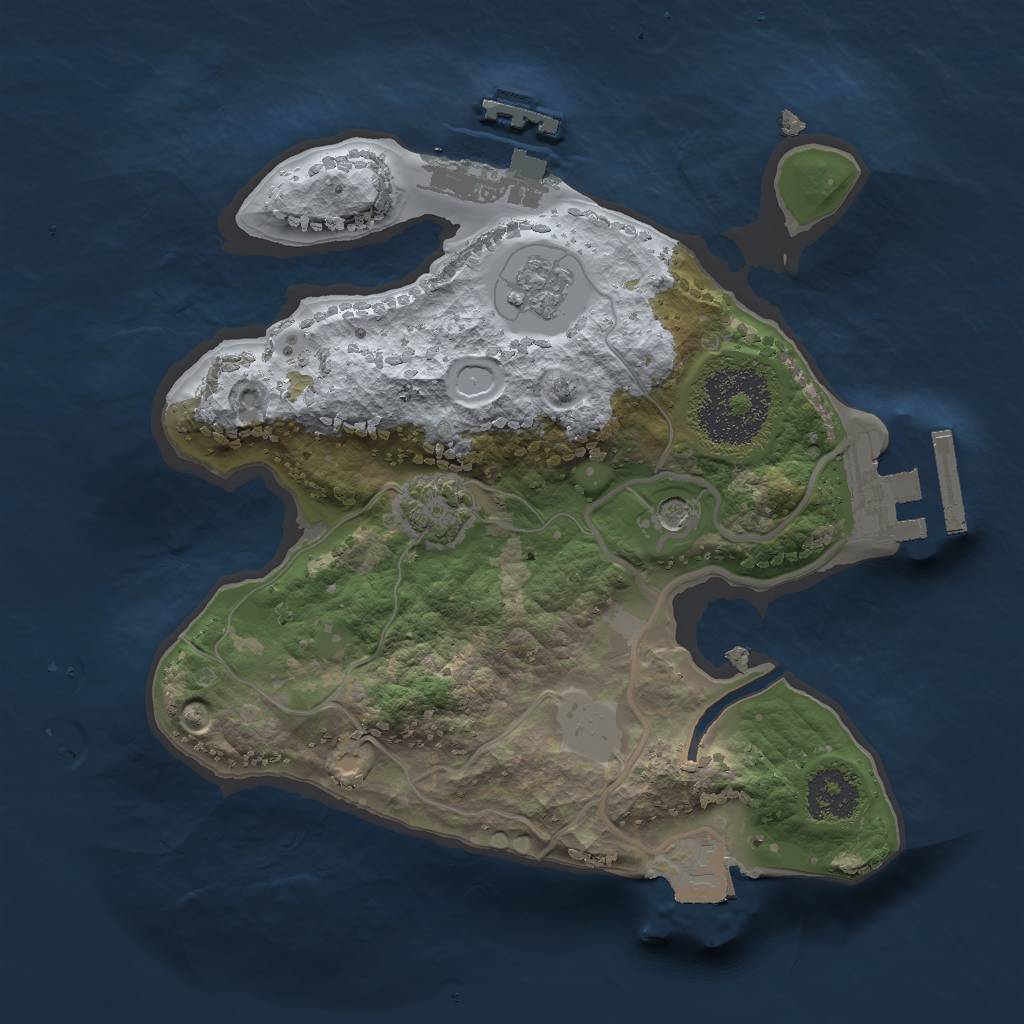 Rust Map: Procedural Map, Size: 2000, Seed: 1838395534, 8 Monuments