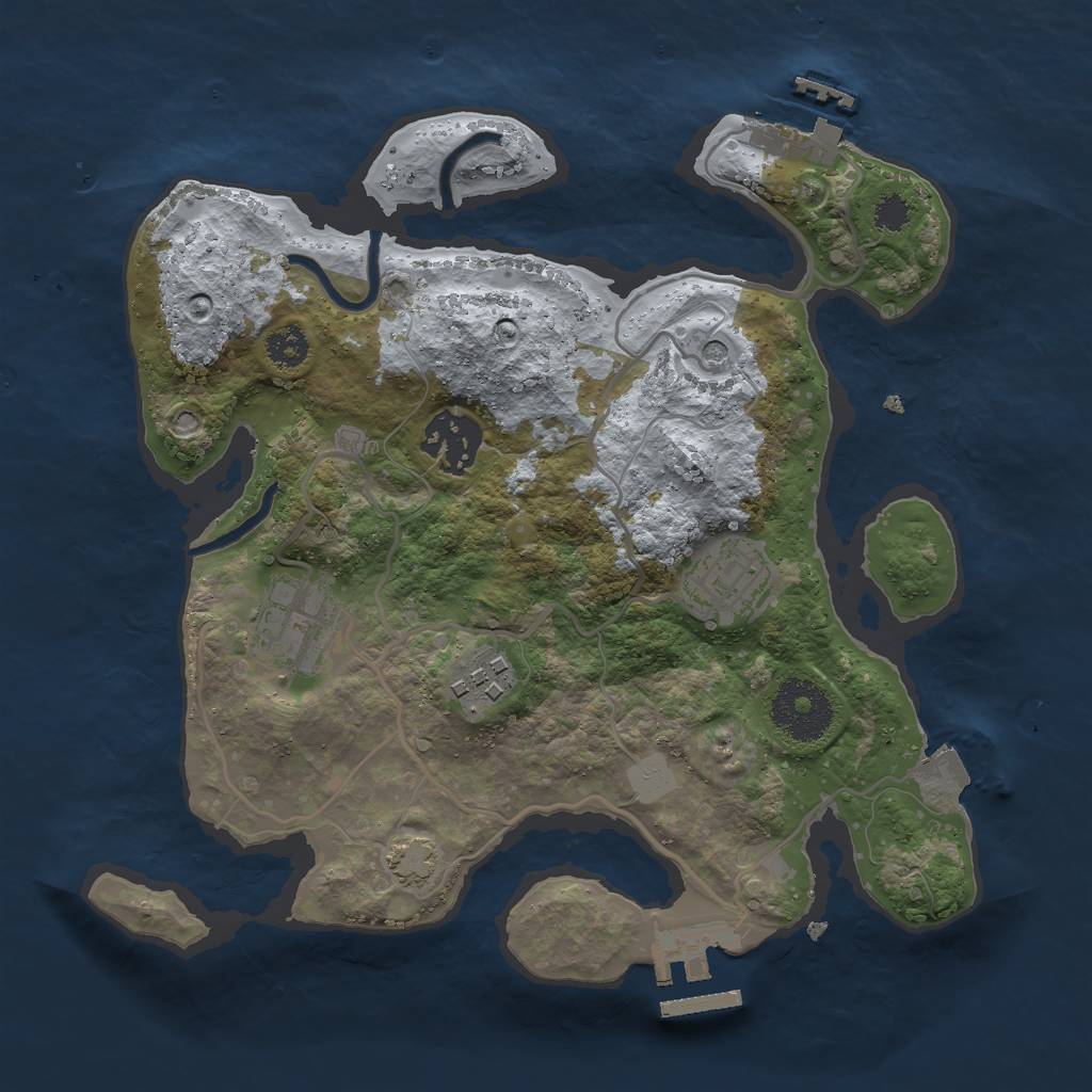 Rust Map: Procedural Map, Size: 2700, Seed: 1972631413, 11 Monuments