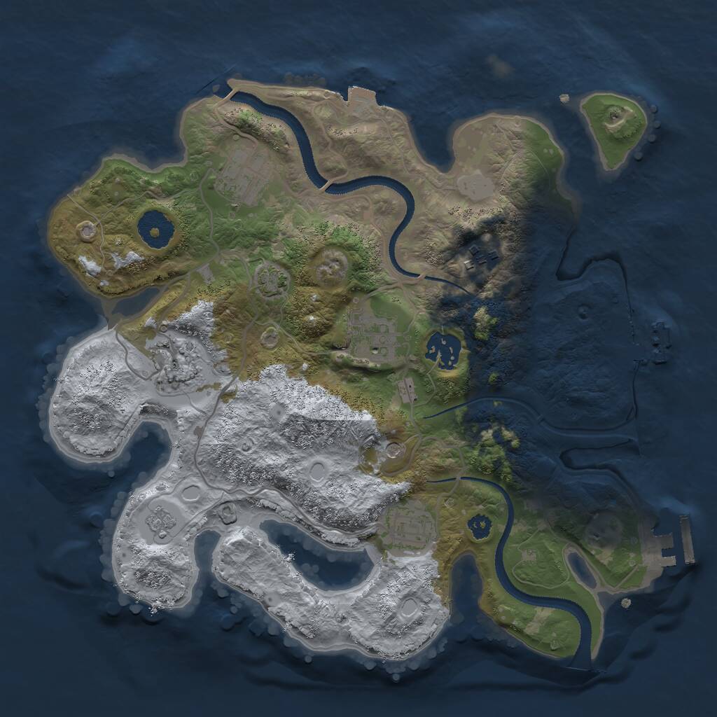 Rust Map: Procedural Map, Size: 3000, Seed: 595019182, 12 Monuments