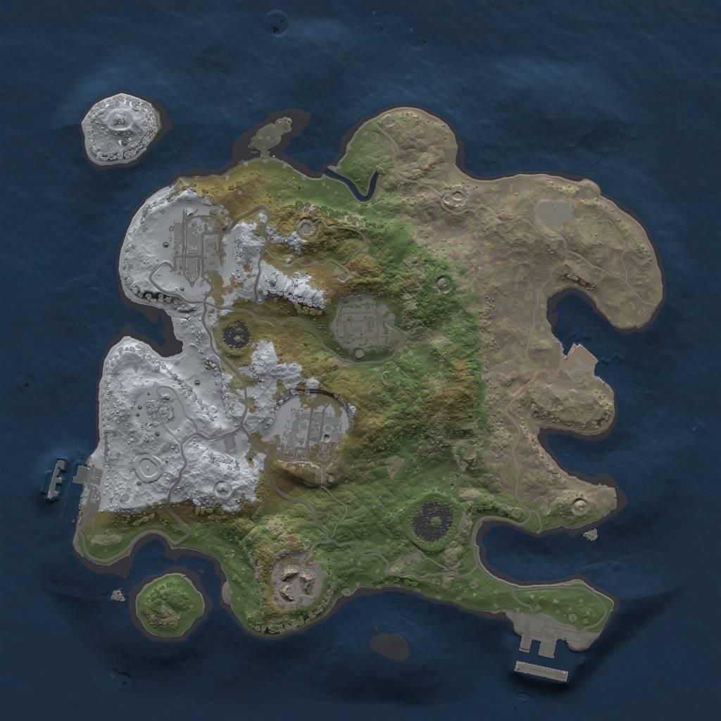 Rust Map: Procedural Map, Size: 2750, Seed: 1424718036, 10 Monuments