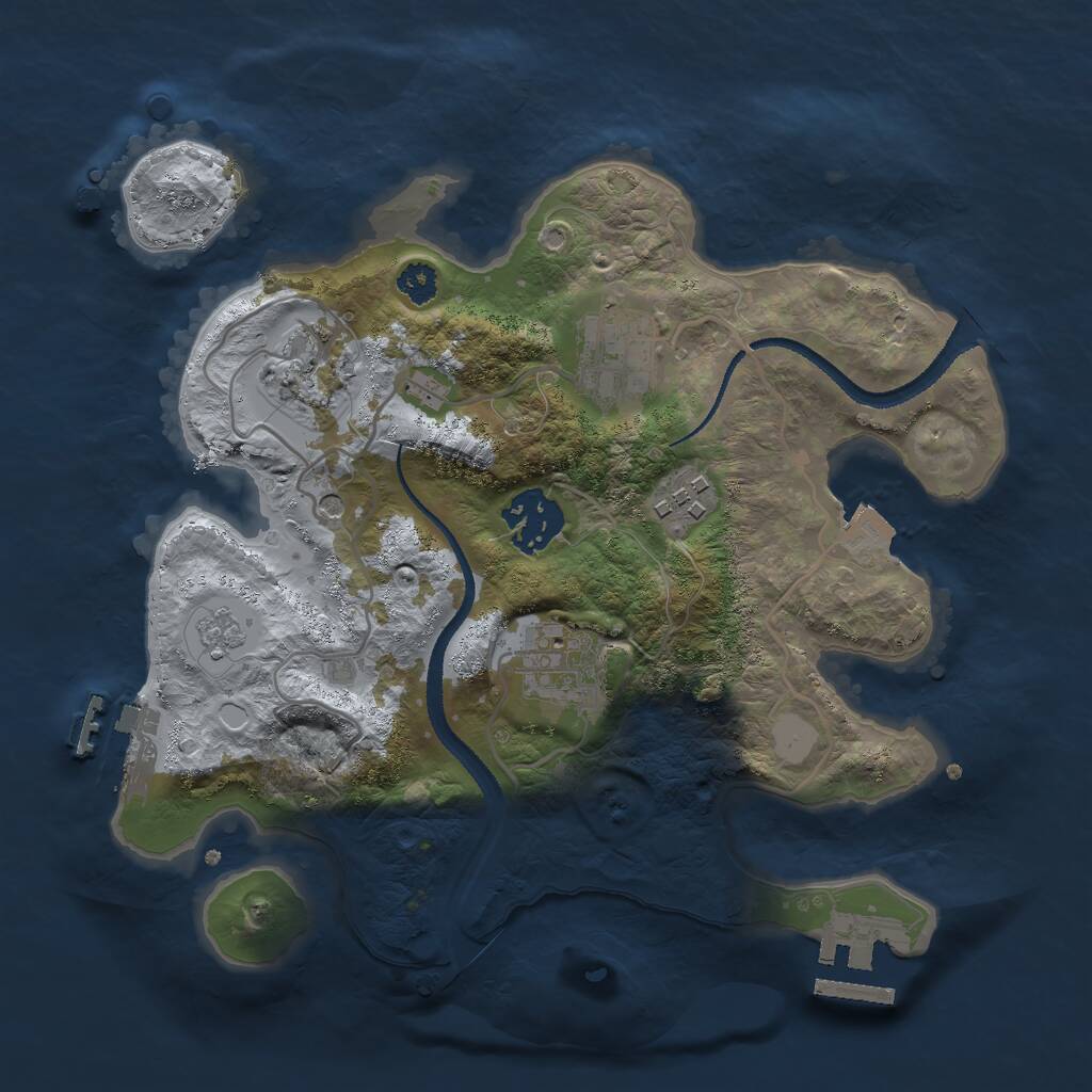 Rust Map: Procedural Map, Size: 2750, Seed: 1424718036, 10 Monuments