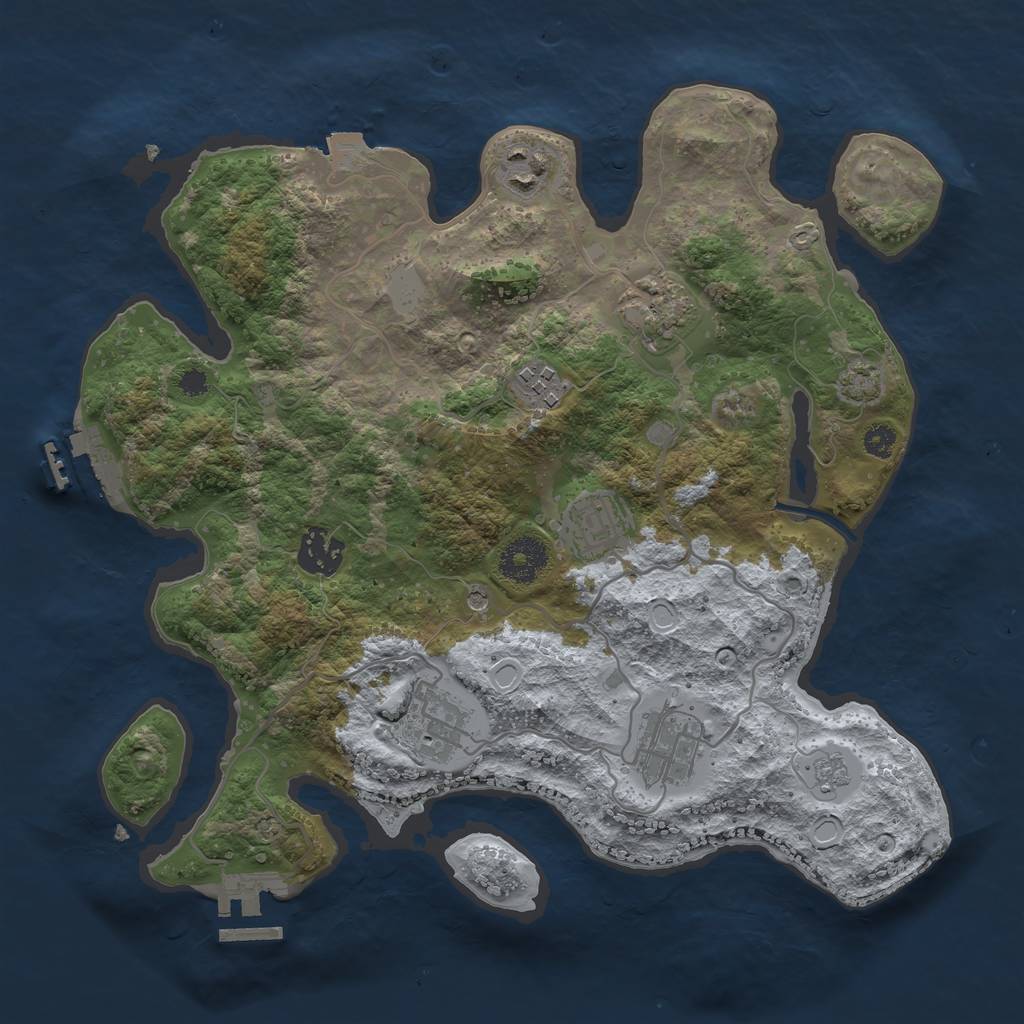 Rust Map: Procedural Map, Size: 3250, Seed: 927105902, 15 Monuments