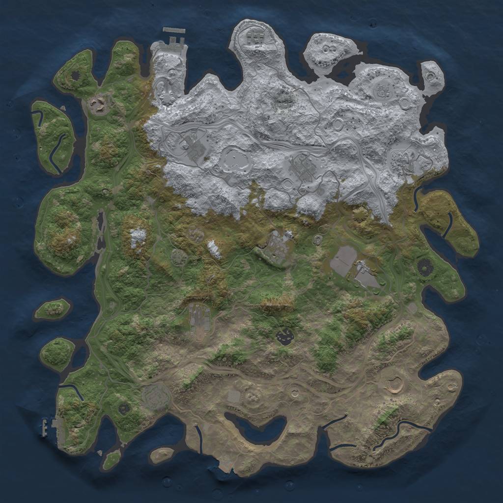 Rust Map: Procedural Map, Size: 4500, Seed: 857978103, 19 Monuments