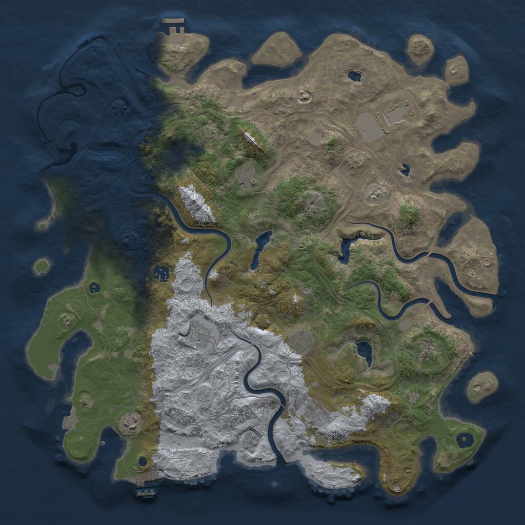 Rust Map: Procedural Map, Size: 4750, Seed: 521, 15 Monuments