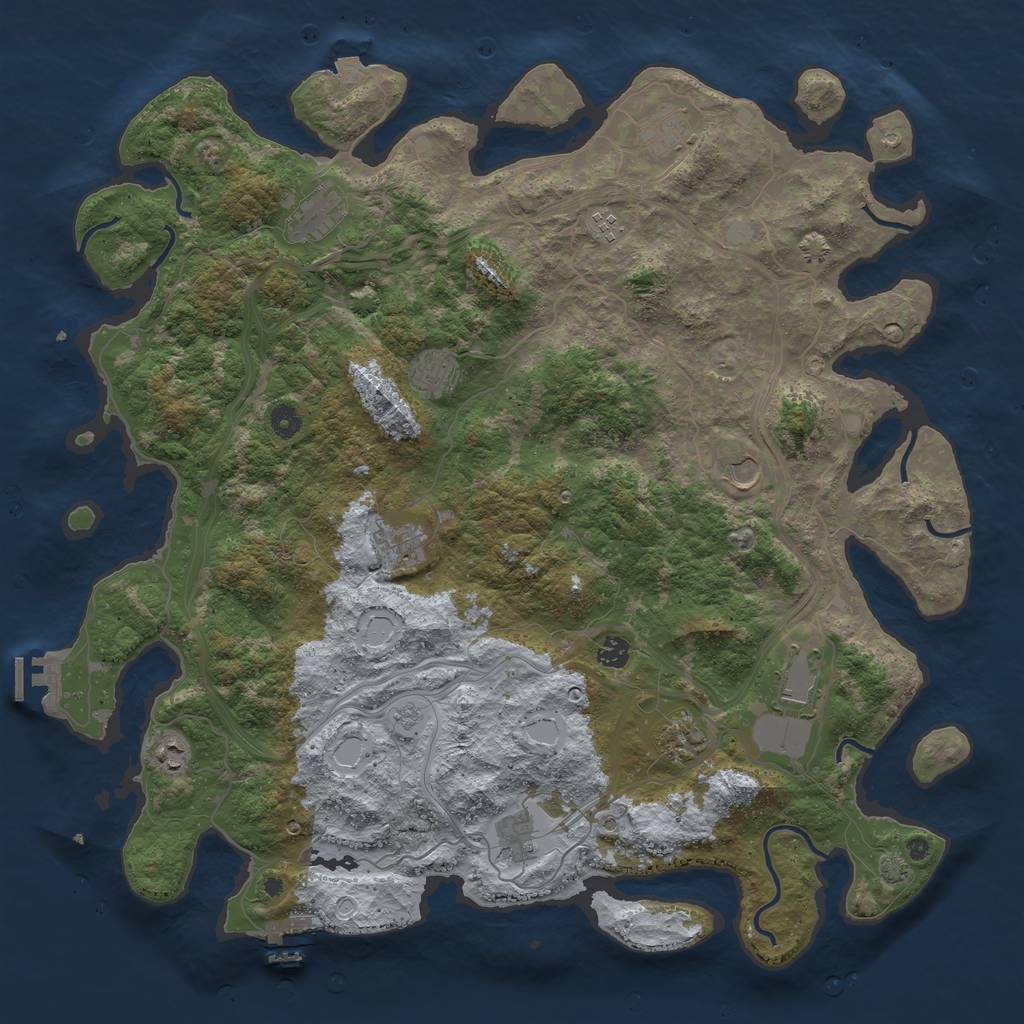 Rust Map: Procedural Map, Size: 4750, Seed: 521, 19 Monuments