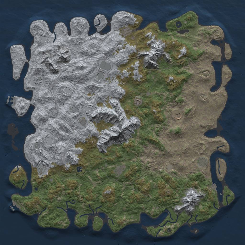 Rust Map: Procedural Map, Size: 6000, Seed: 11118, 19 Monuments