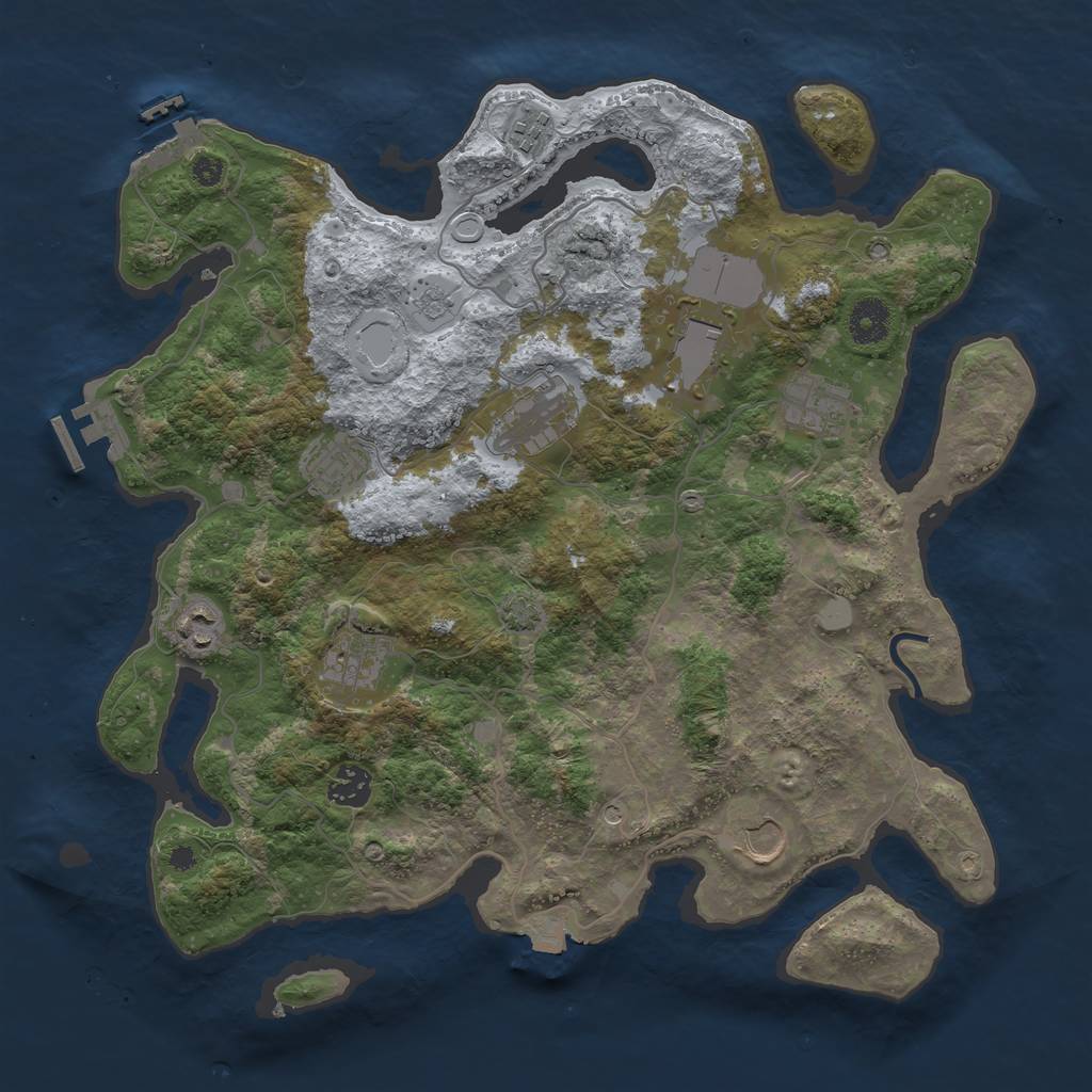 Rust Map: Procedural Map, Size: 3750, Seed: 397417086, 17 Monuments