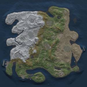 Thumbnail Rust Map: Procedural Map, Size: 3500, Seed: 2059431108, 17 Monuments