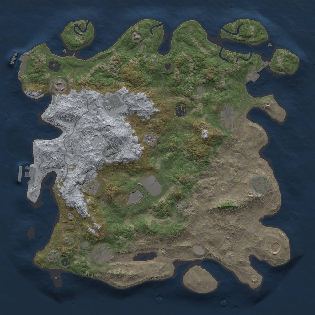 Rust Map: Procedural Map, Size: 4000, Seed: 636506860, 19 Monuments