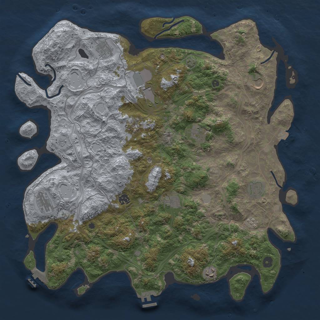 Rust Map: Procedural Map, Size: 4500, Seed: 81860646, 19 Monuments