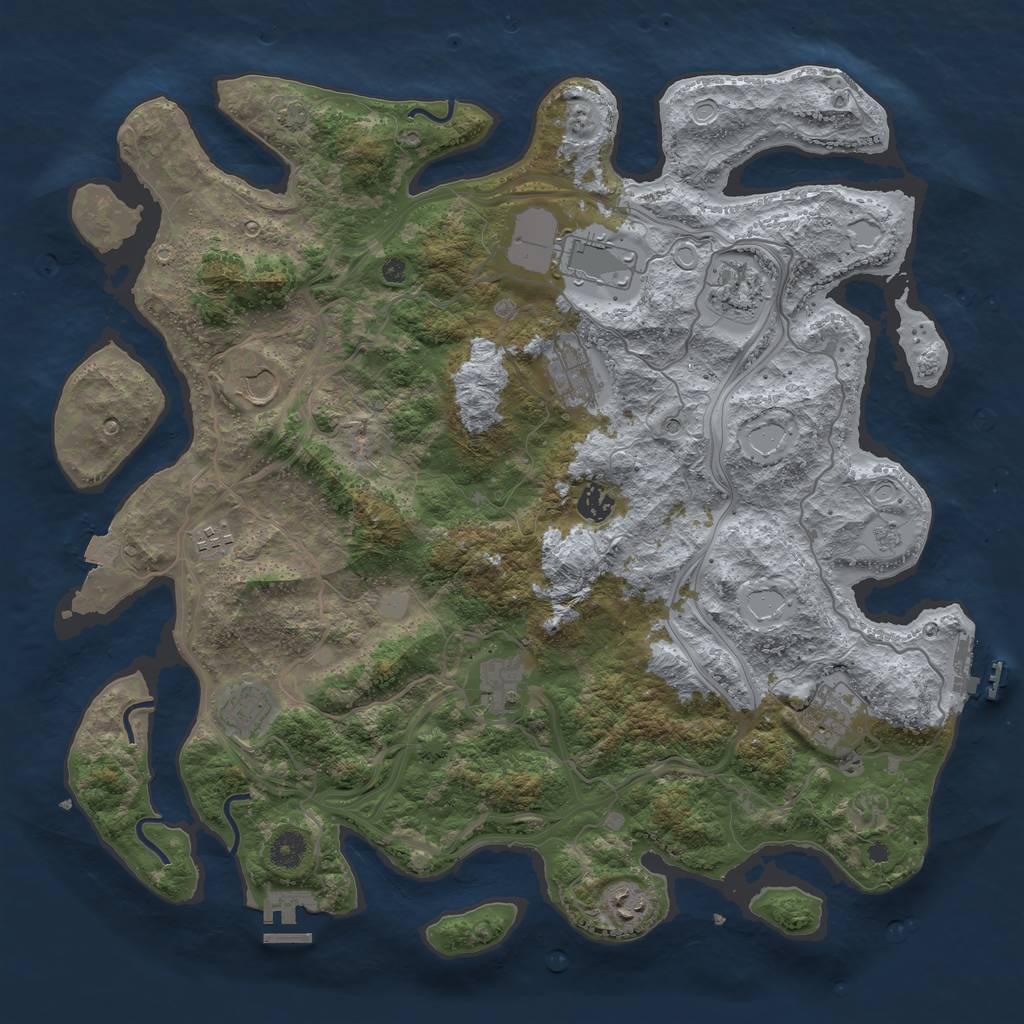 Rust Map: Procedural Map, Size: 4250, Seed: 751392383, 18 Monuments