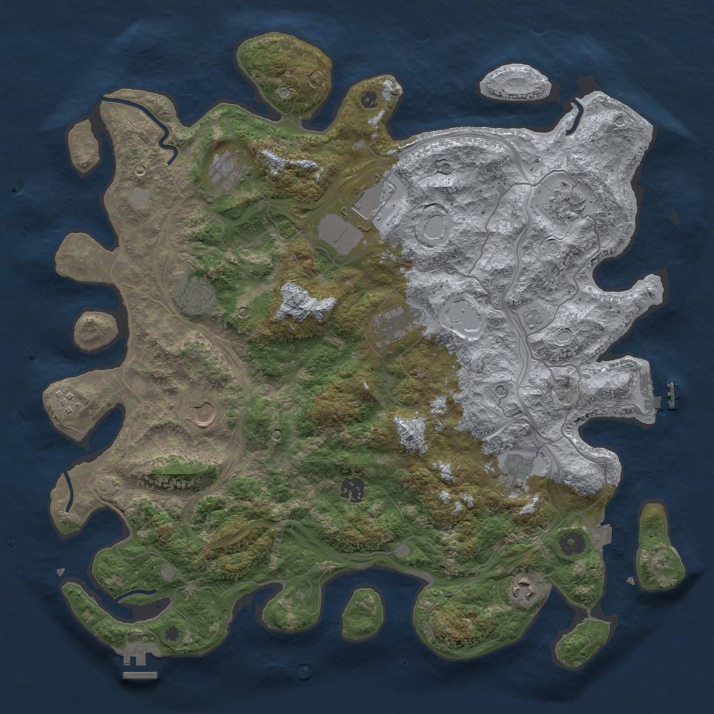 Rust Map: Procedural Map, Size: 4300, Seed: 1536681701, 18 Monuments