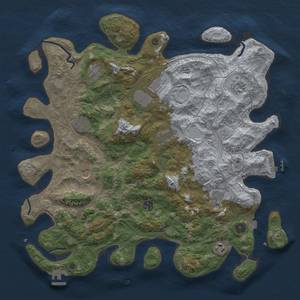 Thumbnail Rust Map: Procedural Map, Size: 4300, Seed: 1536681701, 18 Monuments