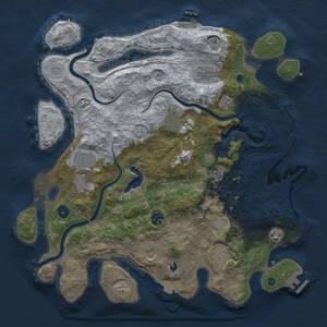 Thumbnail Rust Map: Procedural Map, Size: 4000, Seed: 1135781672, 15 Monuments