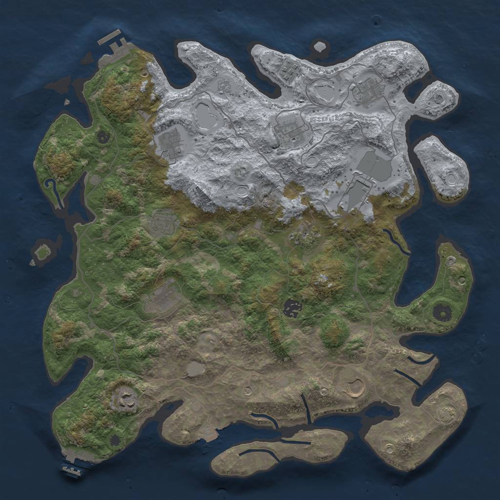 Rust Map: Procedural Map, Size: 4000, Seed: 1880731567, 19 Monuments