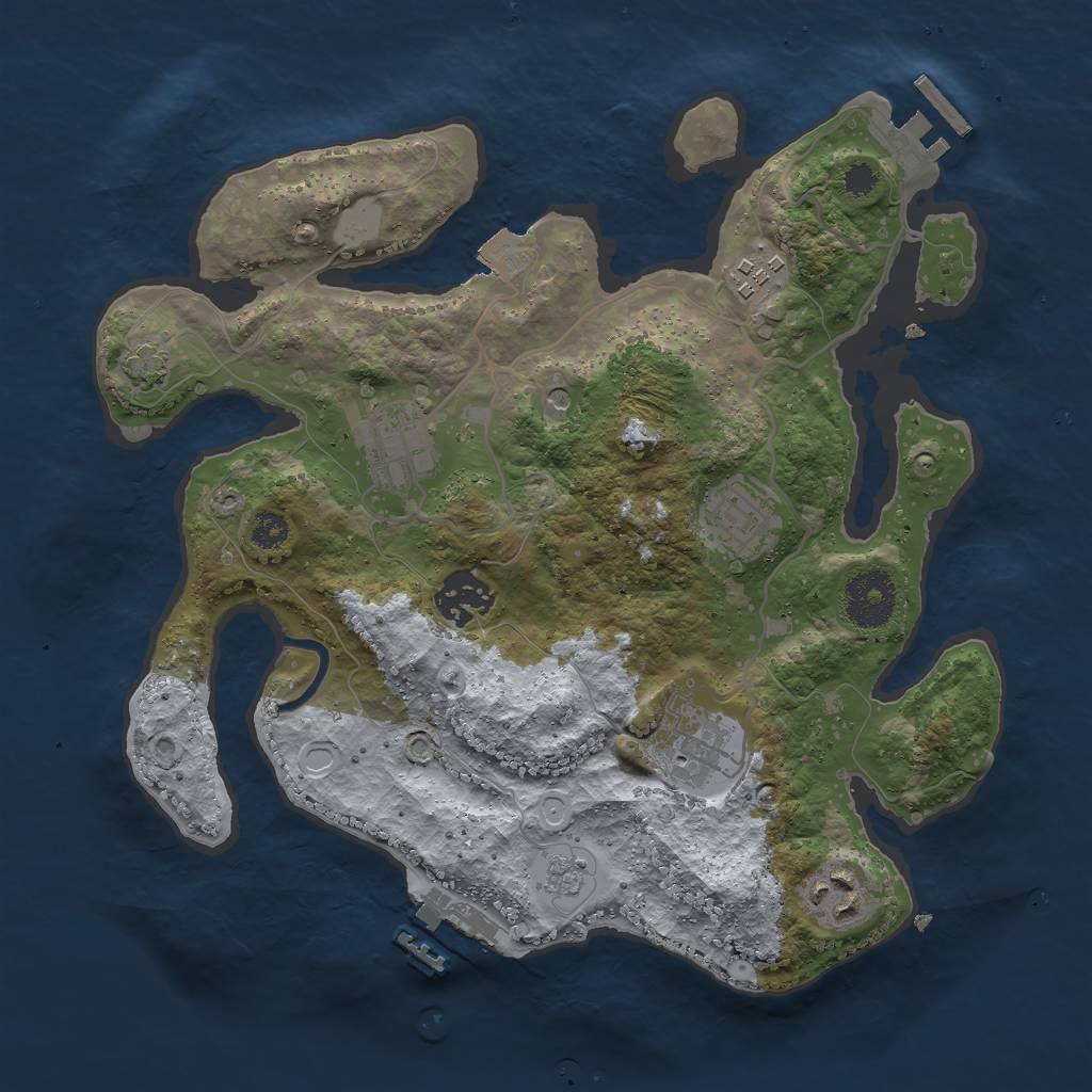 Rust Map: Procedural Map, Size: 3000, Seed: 643639915, 14 Monuments