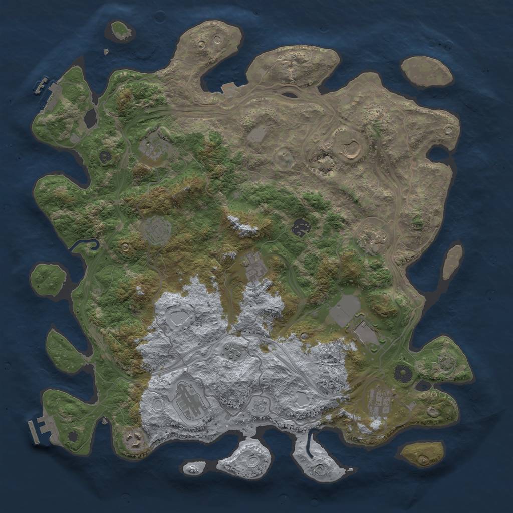 Rust Map: Procedural Map, Size: 4250, Seed: 1942700168, 19 Monuments