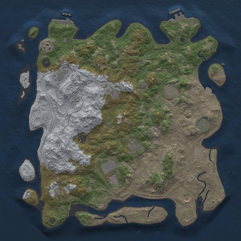 Rust Map: Procedural Map, Size: 4250, Seed: 2070457772, 19 Monuments