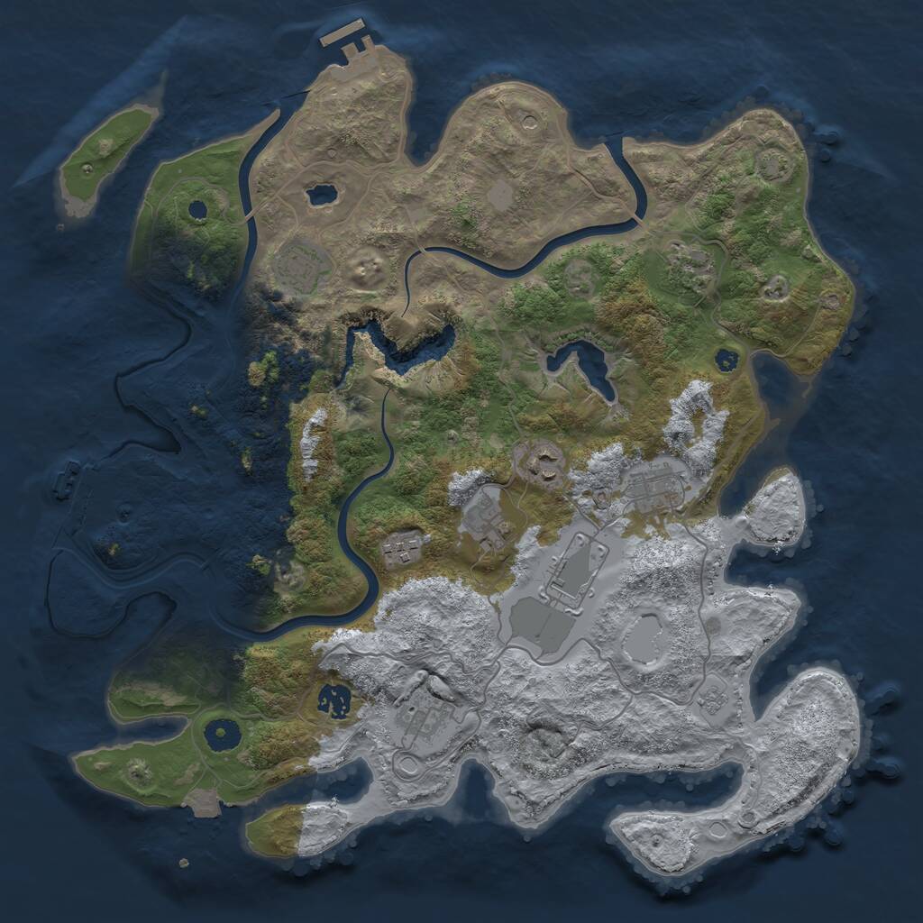 Rust Map: Procedural Map, Size: 4000, Seed: 9995555, 15 Monuments