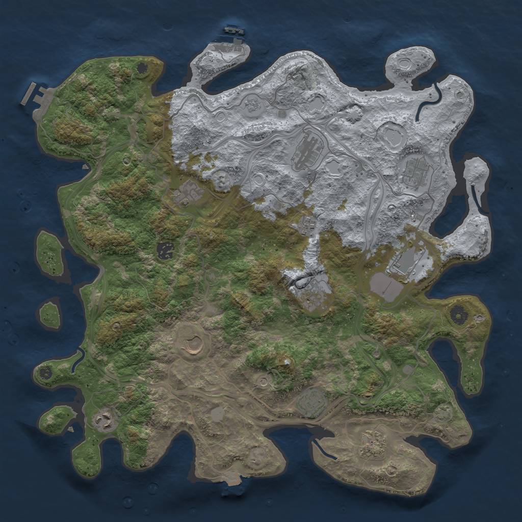 Rust Map: Procedural Map, Size: 4250, Seed: 1884789860, 19 Monuments