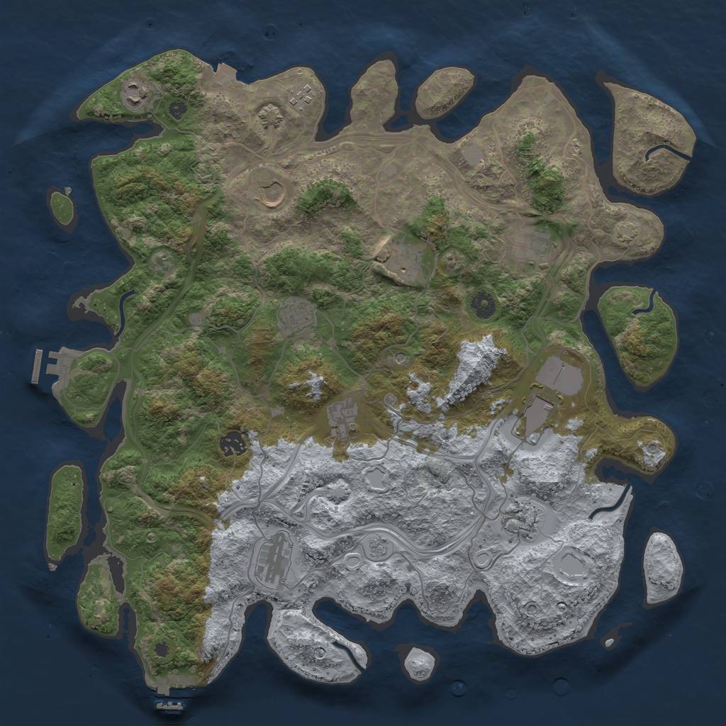 Rust Map: Procedural Map, Size: 4250, Seed: 1289663933, 19 Monuments