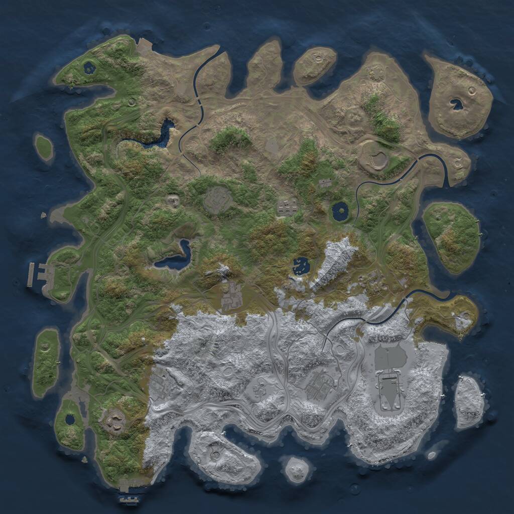 Rust Map: Procedural Map, Size: 4250, Seed: 1289663933, 16 Monuments