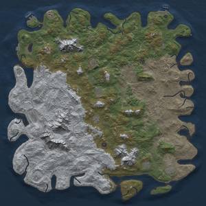 Thumbnail Rust Map: Procedural Map, Size: 6000, Seed: 648469739, 19 Monuments