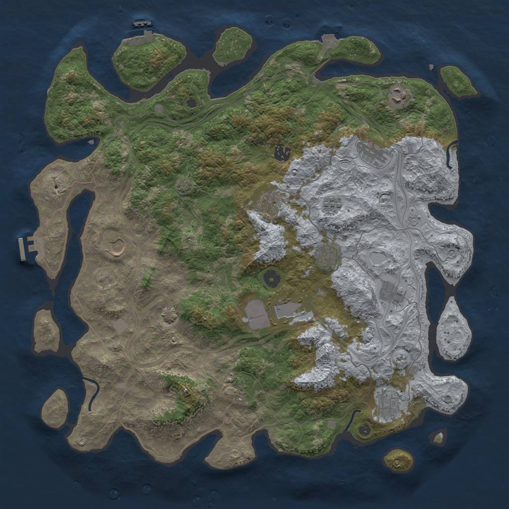 Rust Map: Procedural Map, Size: 4500, Seed: 1006889942, 19 Monuments