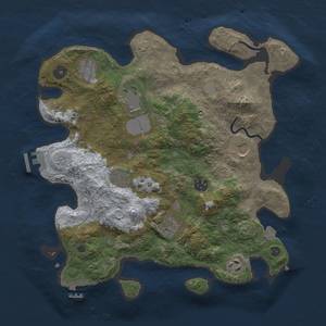 Thumbnail Rust Map: Procedural Map, Size: 3500, Seed: 840008985, 15 Monuments