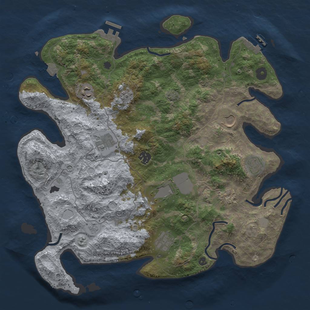 Rust Map: Procedural Map, Size: 3800, Seed: 9528317, 17 Monuments