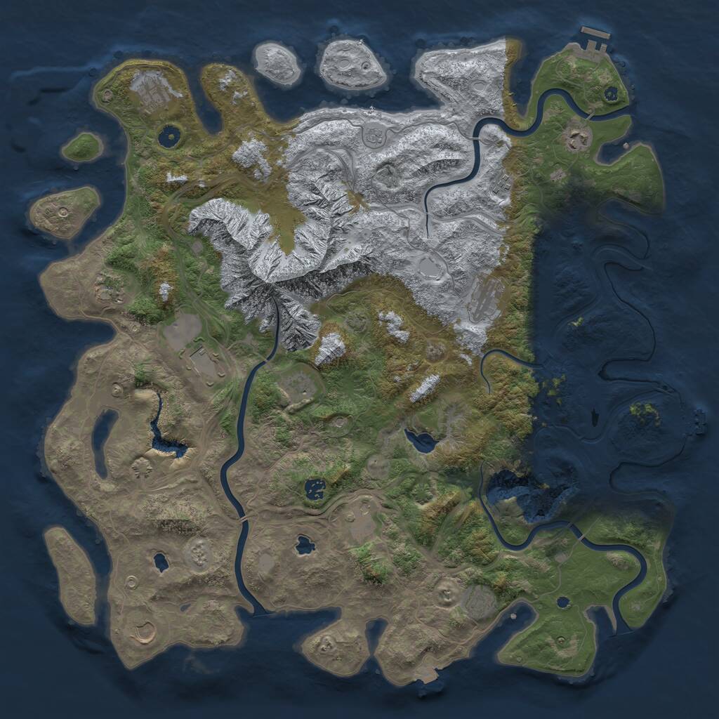 Rust Map: Procedural Map, Size: 5000, Seed: 3006123, 17 Monuments