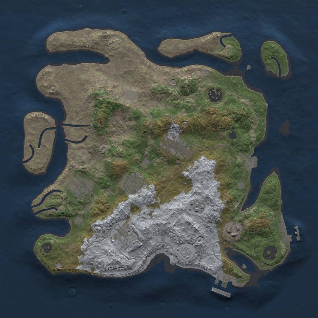 Rust Map: Procedural Map, Size: 3300, Seed: 1133751451, 15 Monuments