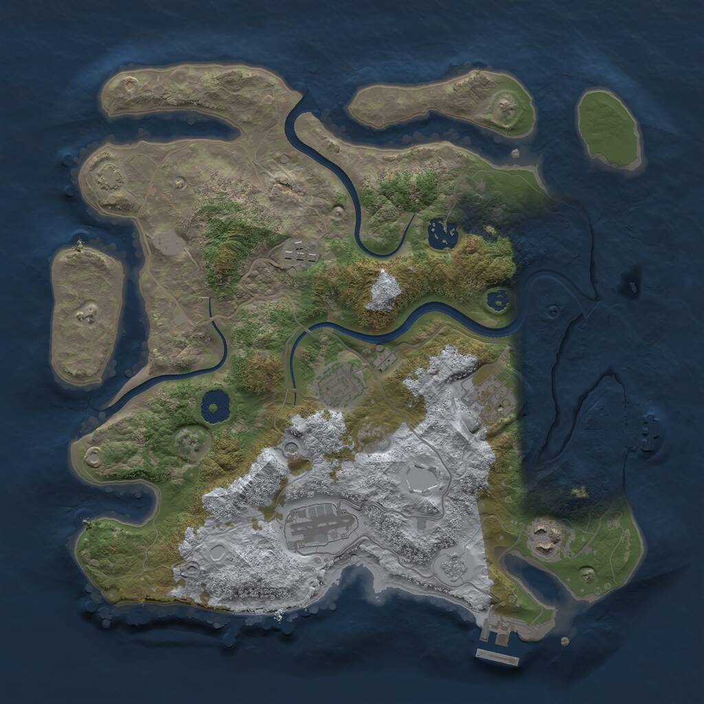 Rust Map: Procedural Map, Size: 3300, Seed: 1133751451, 14 Monuments