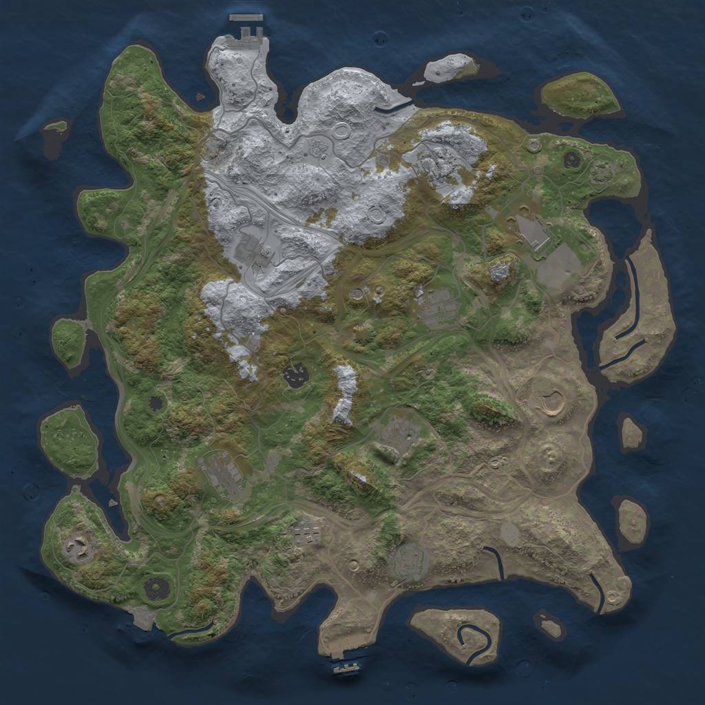 Rust Map: Procedural Map, Size: 4250, Seed: 2066929343, 19 Monuments