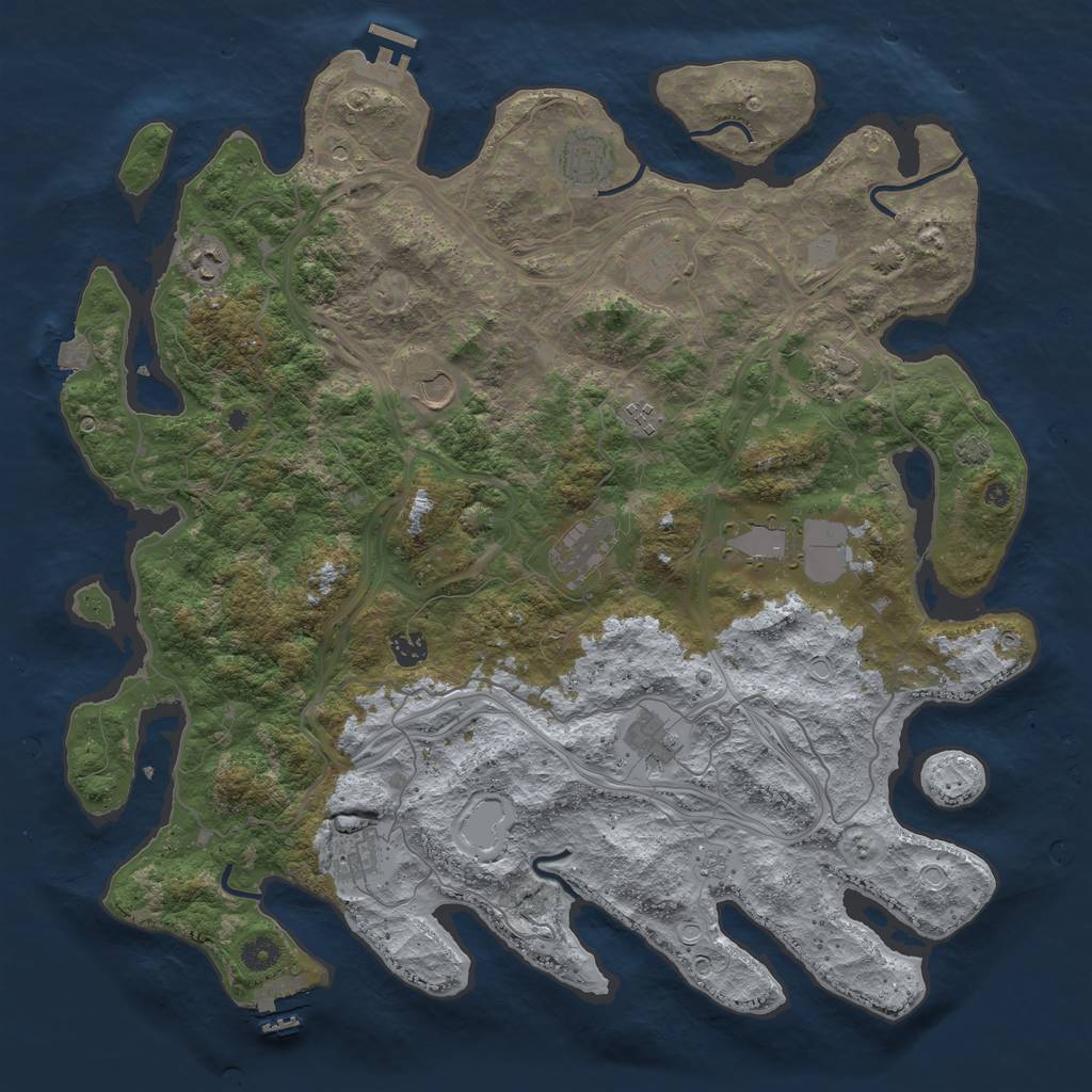 Rust Map: Procedural Map, Size: 4500, Seed: 2004838786, 19 Monuments