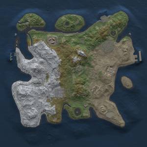 Thumbnail Rust Map: Procedural Map, Size: 3000, Seed: 1710257678, 13 Monuments