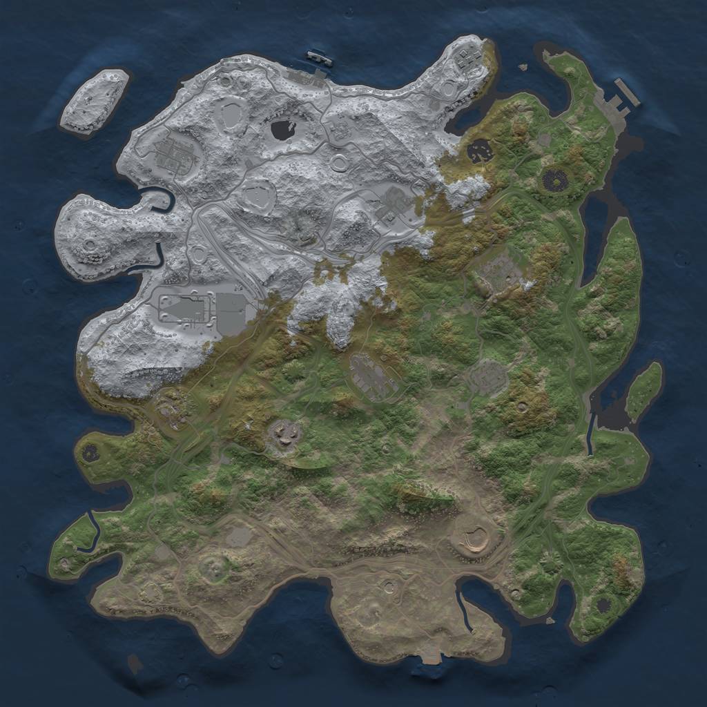 Rust Map: Procedural Map, Size: 4250, Seed: 1128209540, 19 Monuments