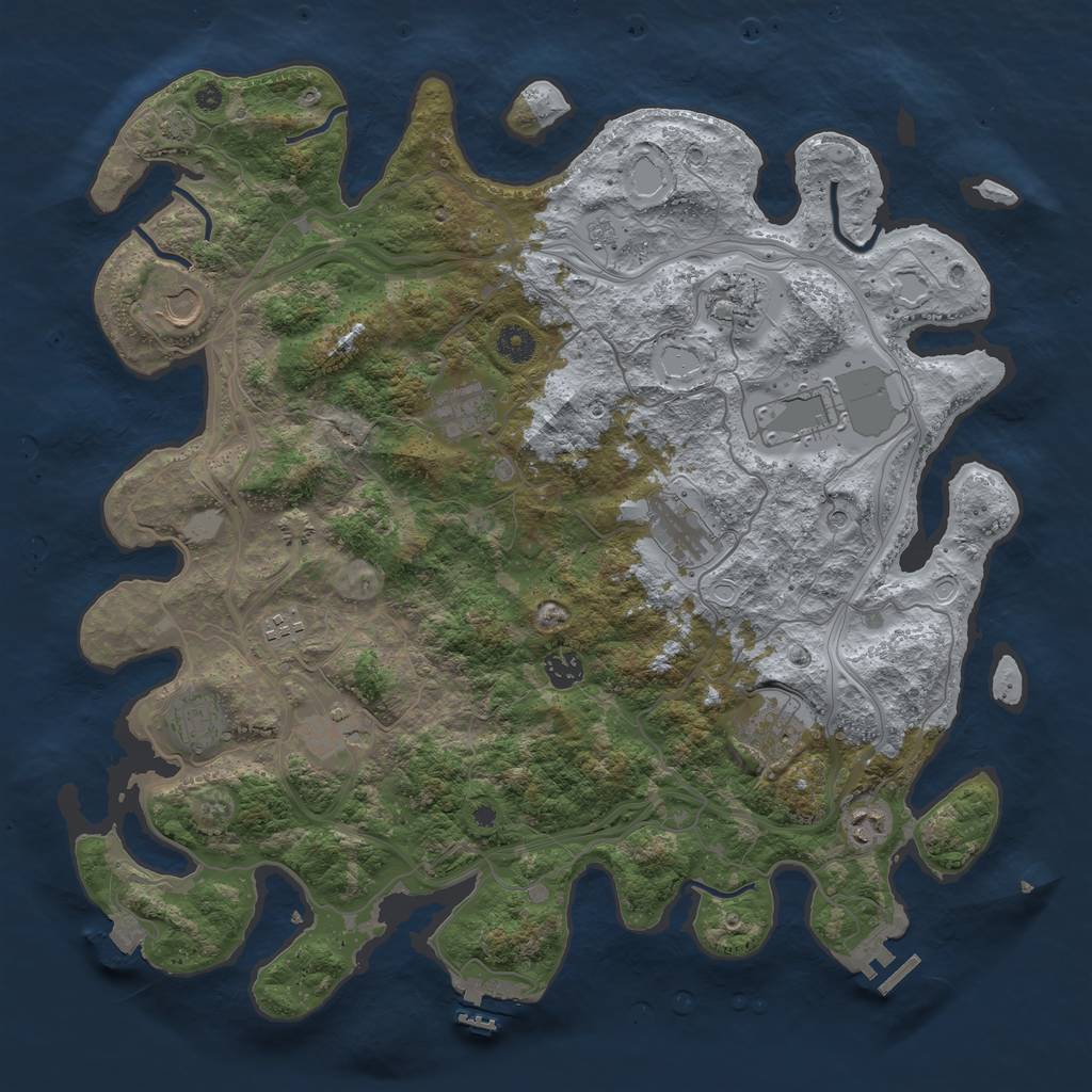 Rust Map: Procedural Map, Size: 4250, Seed: 223315602, 19 Monuments