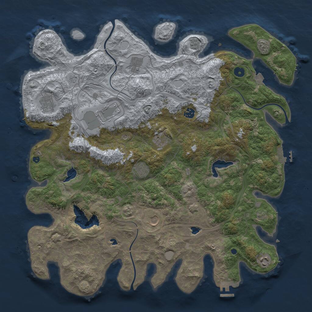 Rust Map: Procedural Map, Size: 4500, Seed: 46000, 15 Monuments