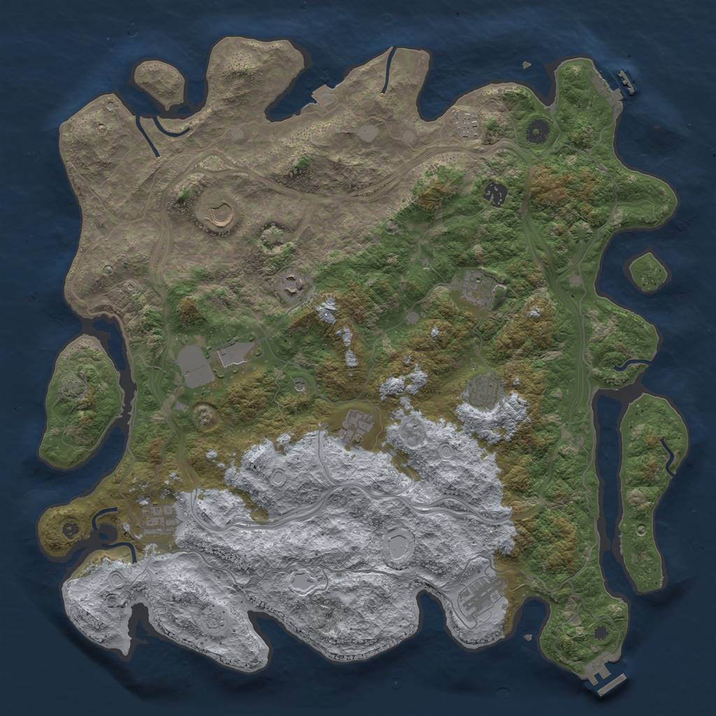 Rust Map: Procedural Map, Size: 4500, Seed: 590557787, 18 Monuments