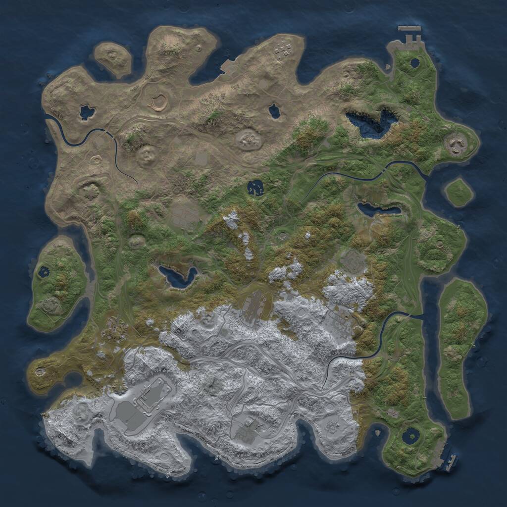 Rust Map: Procedural Map, Size: 4500, Seed: 590557787, 17 Monuments