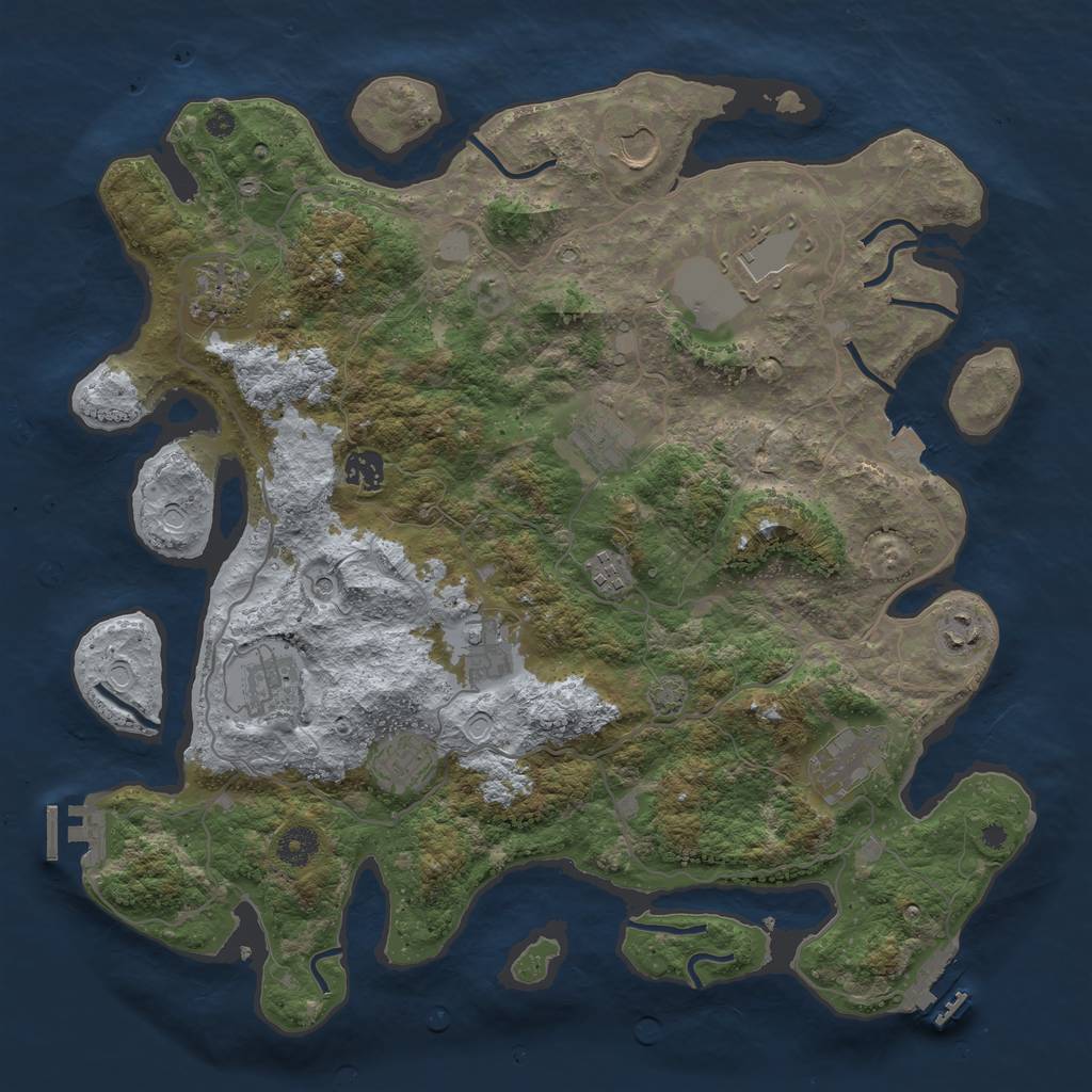 Rust Map: Procedural Map, Size: 4000, Seed: 419457851, 18 Monuments