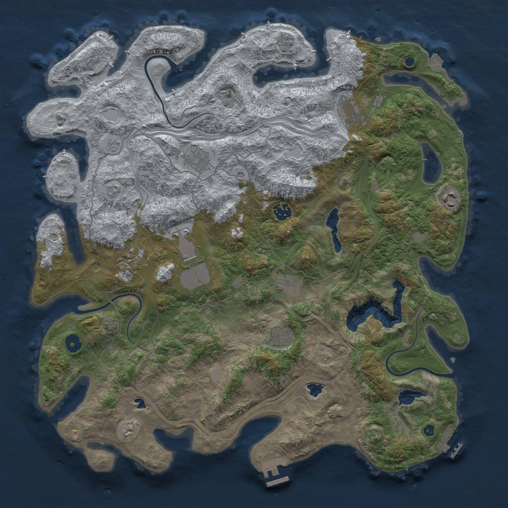 Rust Map: Procedural Map, Size: 4500, Seed: 726542, 15 Monuments