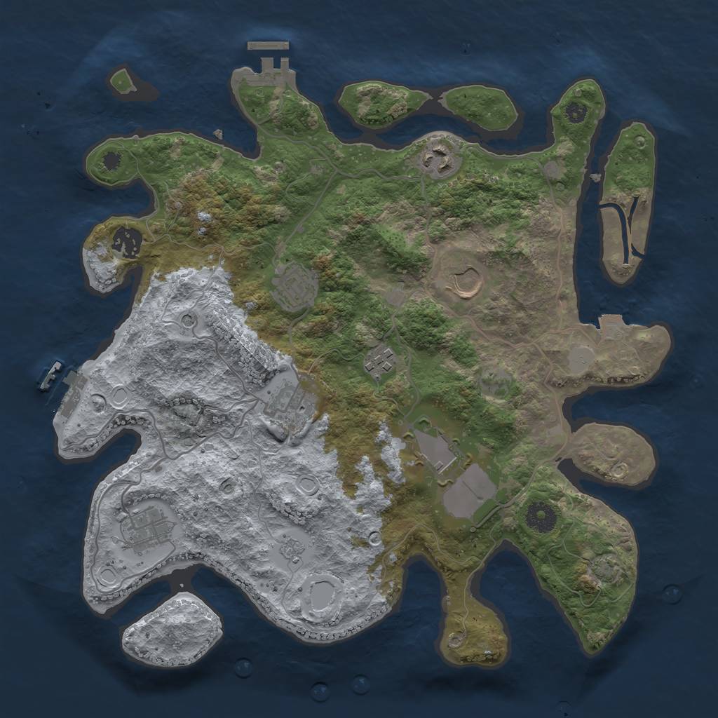 Rust Map: Procedural Map, Size: 3500, Seed: 1446117250, 16 Monuments