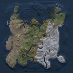 Thumbnail Rust Map: Procedural Map, Size: 3500, Seed: 1422598106, 14 Monuments