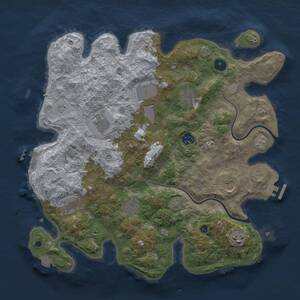 Thumbnail Rust Map: Procedural Map, Size: 3750, Seed: 258453063, 15 Monuments