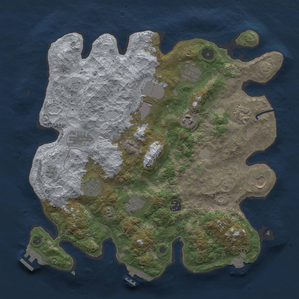 Rust Map: Procedural Map, Size: 3750, Seed: 258453063, 18 Monuments