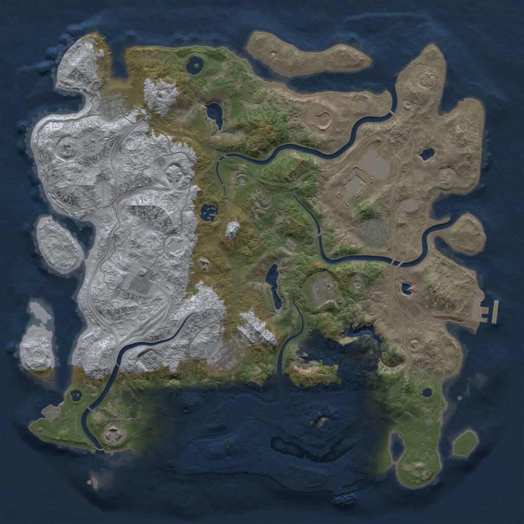 Rust Map: Procedural Map, Size: 4500, Seed: 1626909184, 17 Monuments